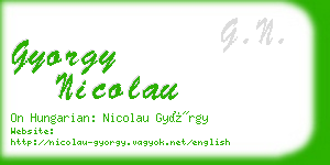 gyorgy nicolau business card
